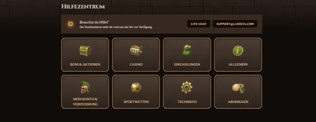 Lanista Casino Kundensupport